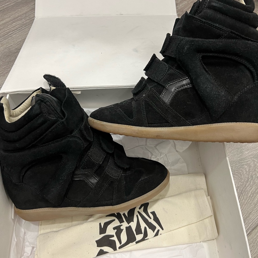 COPY - COPY - Isabel Marant Velvet Over Basket Sneakers. Size 7. Worn once.